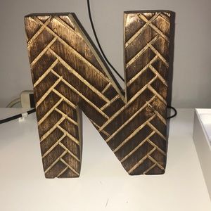 Kenton Grey Monogram N Letter for desk or bedroom